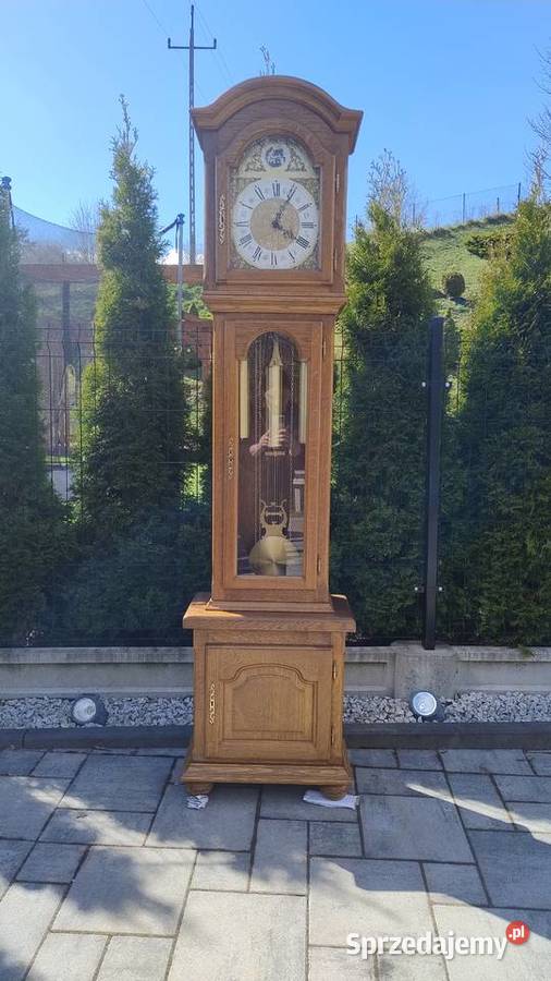 Zegar stojący w skrzyni dębowej Iwonicz-Zdrój