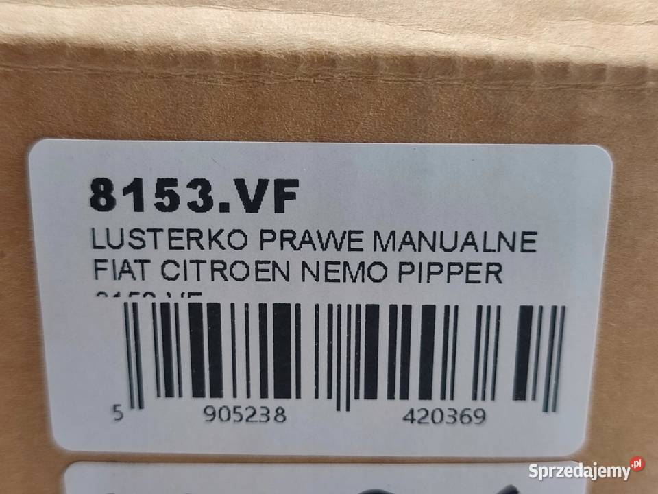 LUSTERKO PRAWE MANUAL CITROEN NEMO AA MPV 2008 lubelskie