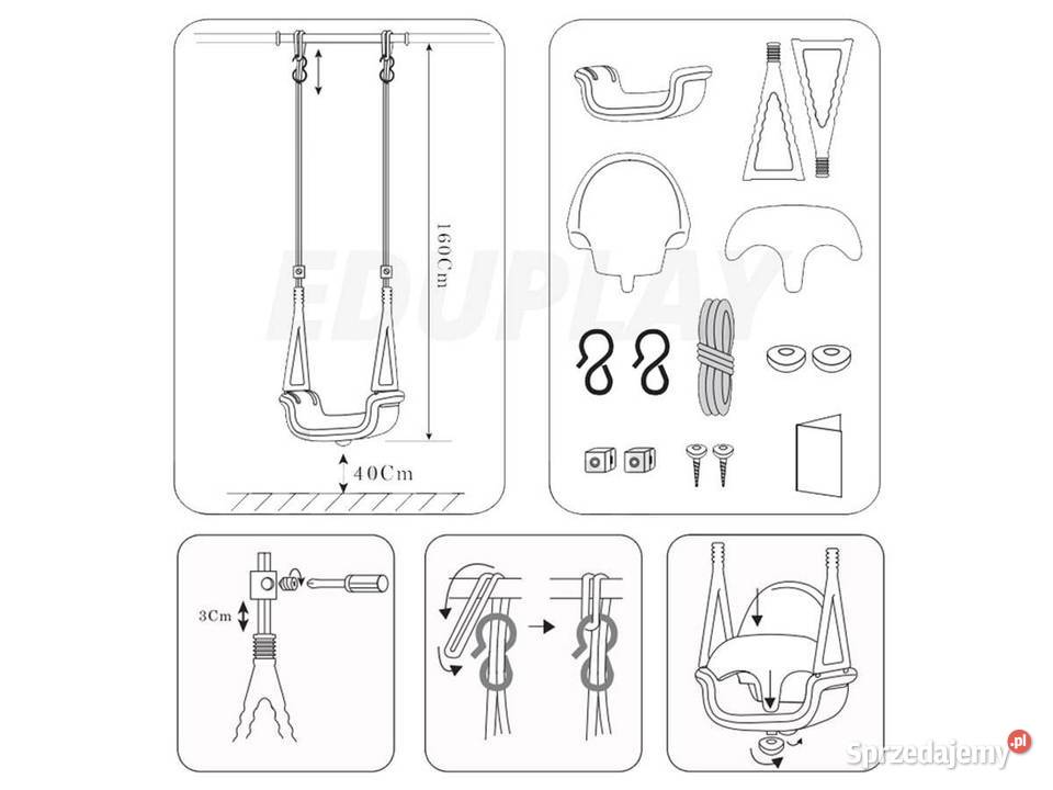 huśtawka kubełkowa 3w1 Ricokids różowy Kraków