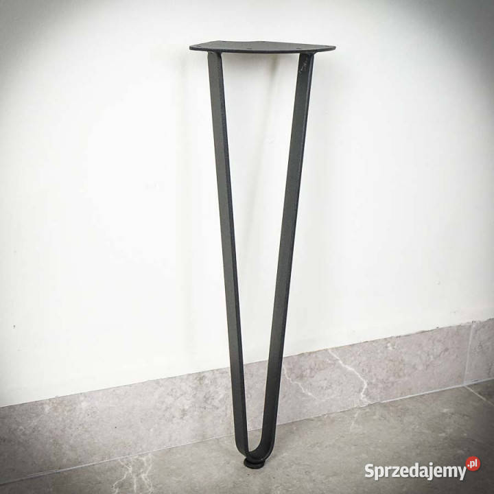 Noga HAIRPIN z płaskownika podwójna 40 CZARNA 40cm Chmielnik