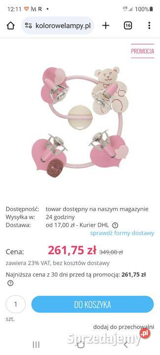 Sprzedam lampę oświetleniową podlaskie Rajgród