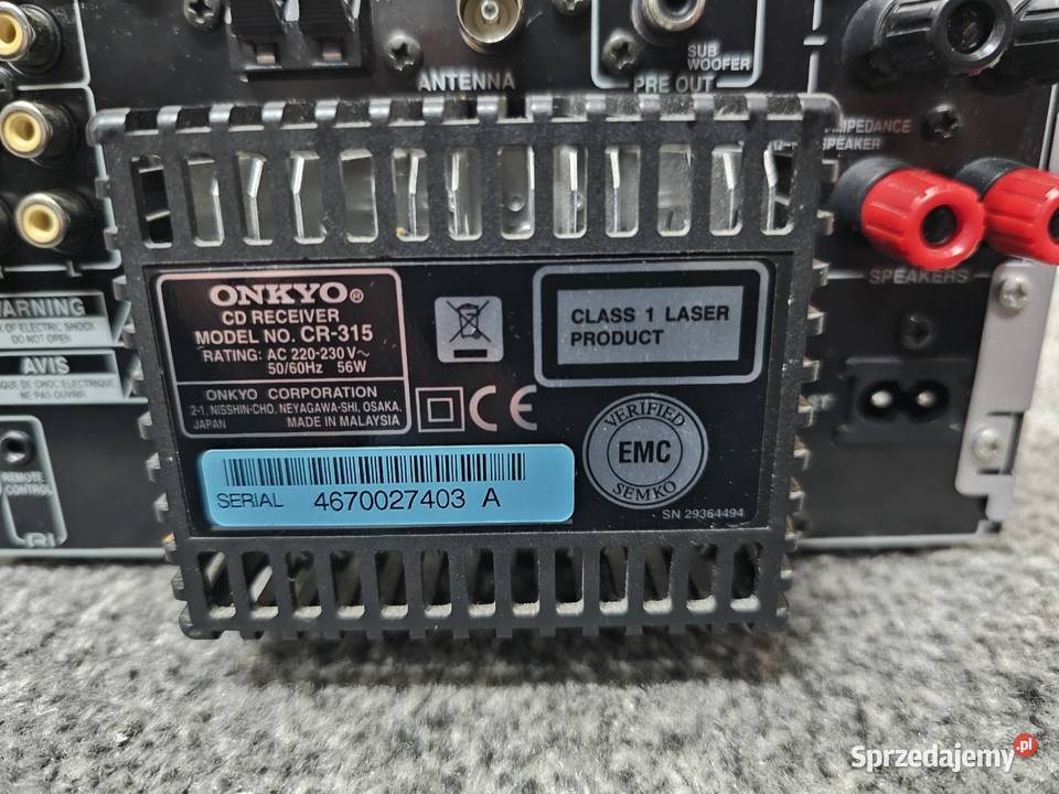 Amplituner stereo Onkyo CR315 wysyłka Wieże i miniwieże Kraków