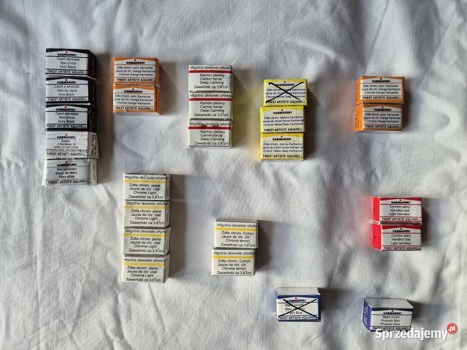 Farby akwarelowe Karmański nowe kostki 25 sztuk Malarstwo Brzesko