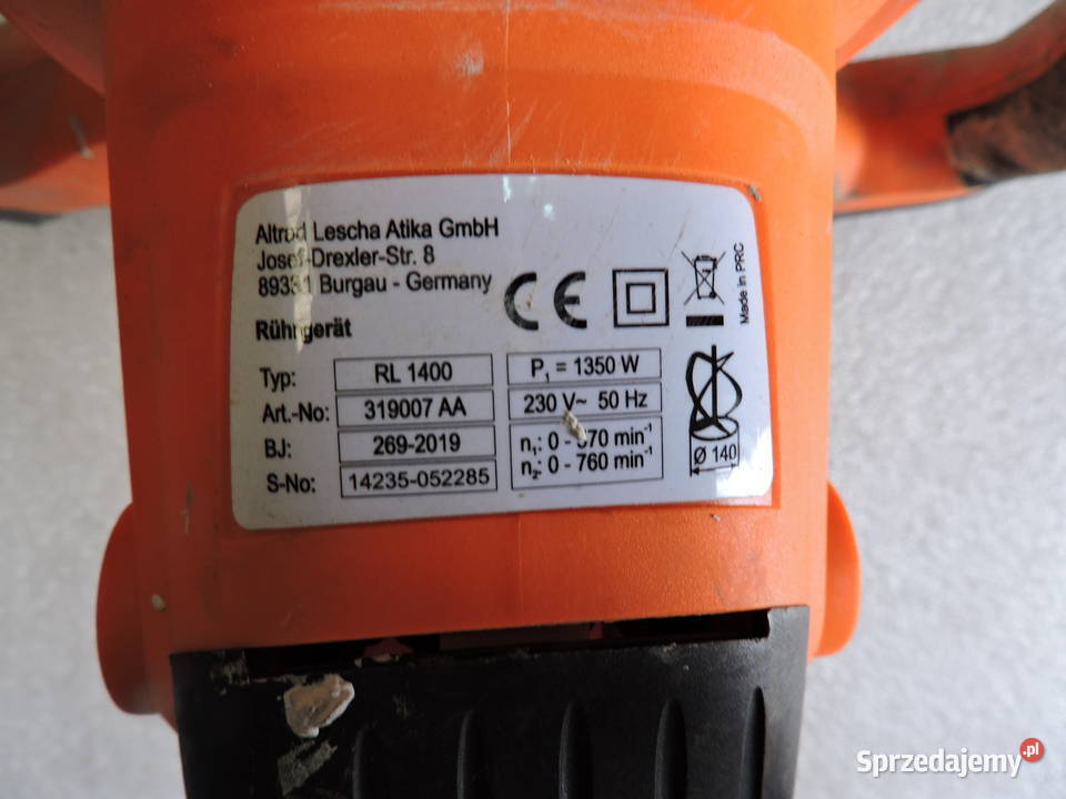 Mieszadło mieszarka Atika RL 1400 1350 W Gdańsk
