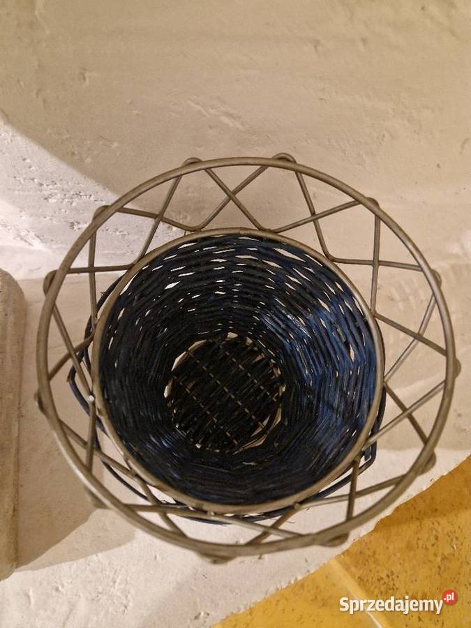 KOSZYK ze szklanym dzbankiem na oliwę niebieski Lublin