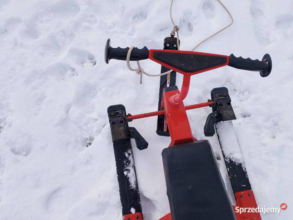 Nartosanki Skibob metalowe czerwone PRL sprzedam