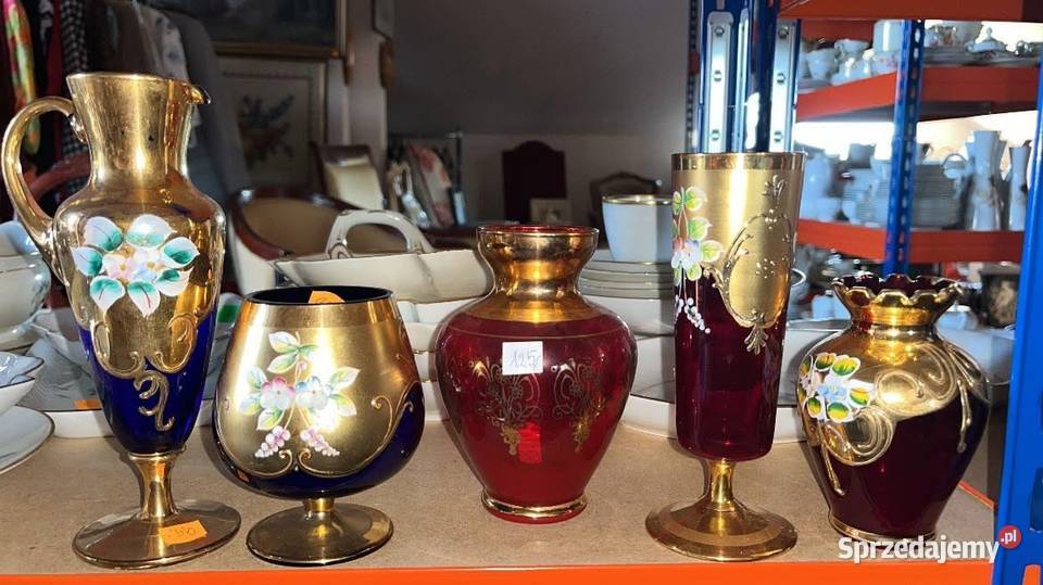 Amfora Bohemia Kobaltowe szkło Ręcznie wykonany pomorskie Gdańsk