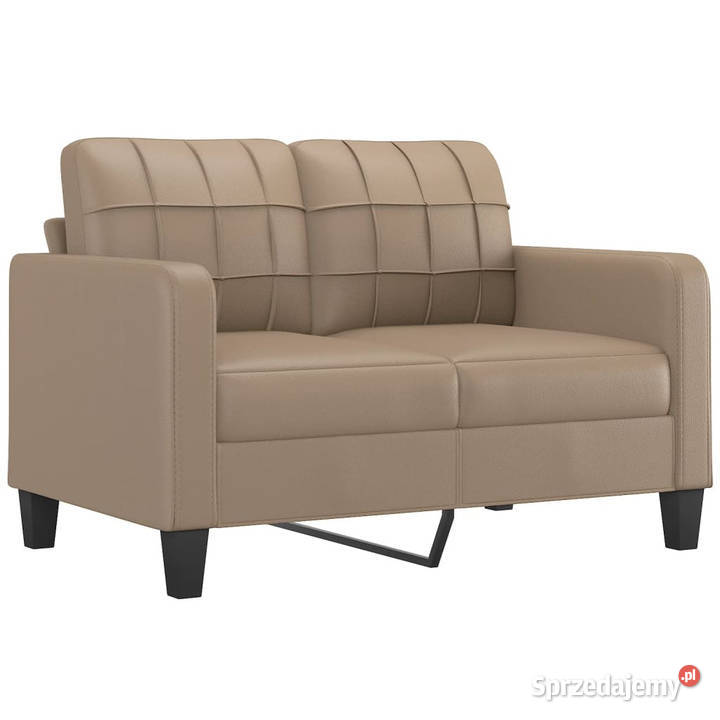 2osobowa sofa z poduszkami cappuccino sztuczna