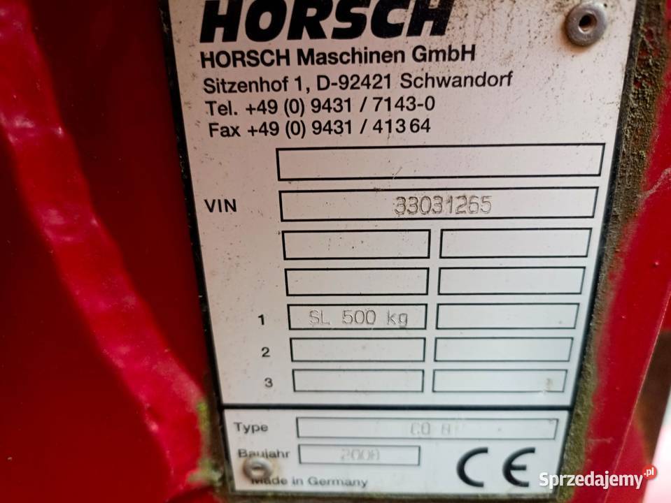 Siewnik do siewu bezpośredniego HORSCH AIRSEEDER Jelenia Góra