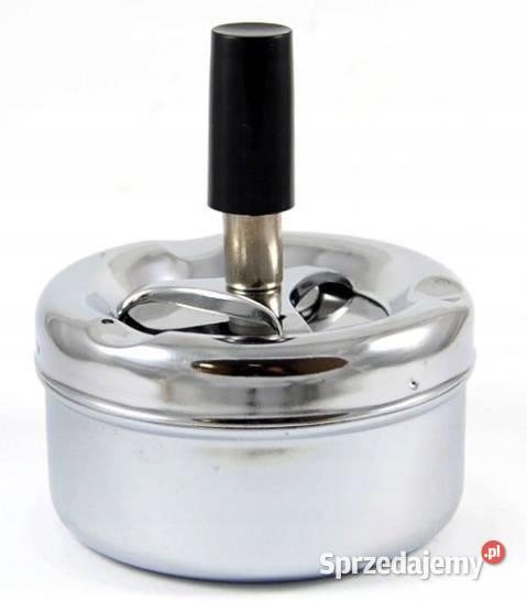 Srebrna Metalowa Popielniczka Obrotowa 81 z śląskie Ostrowy nad Okszą