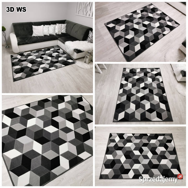 DYWAN 140X200 IDEA 3D SZARY GĘSTY WŁOS 1.4m Białystok