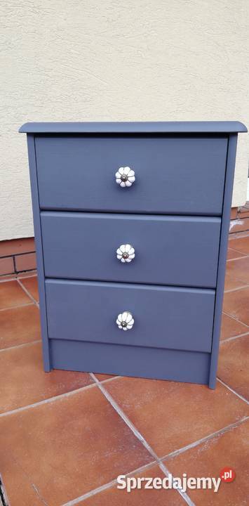 Szafka drewniana grafitowa nocna z szufladami sprzedam