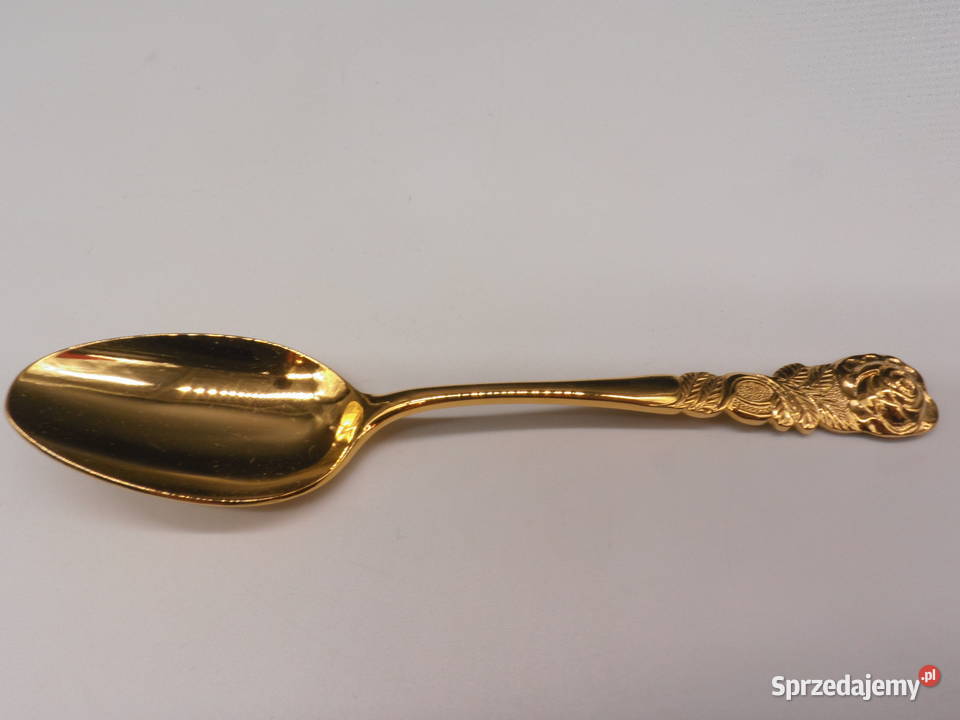 Pozłacana Łyżeczka Vintage RÓŻA HILDESHEIM 24 CT wielkopolskie