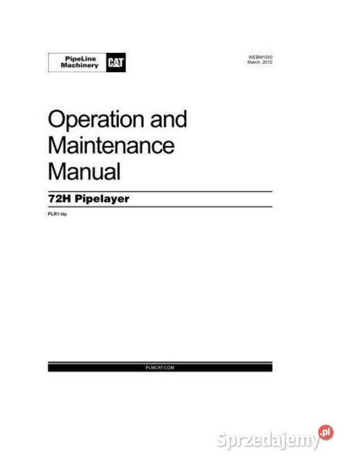 Cat CATETPILLAR 72H dźwig instrukcja obsługi Kielce