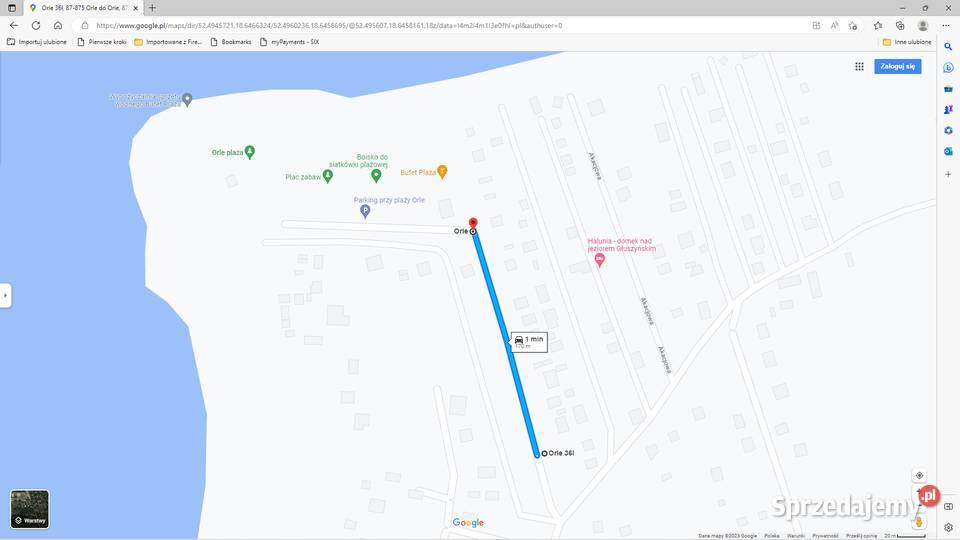 Domki domek z bala plaży jezioro Głuszyńskie Orle