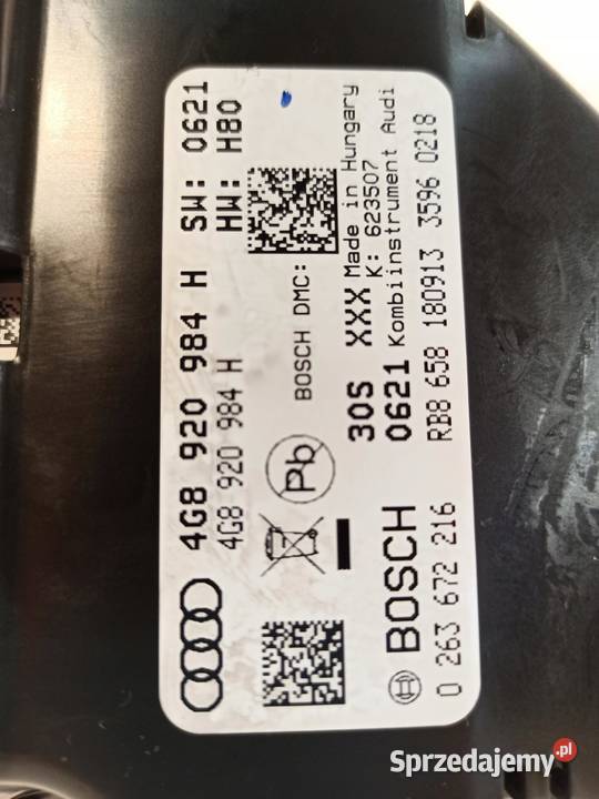 AUDI A7 LICZNIK ZEGARY MPHKMH 4G8920984H RHD Motoryzacja