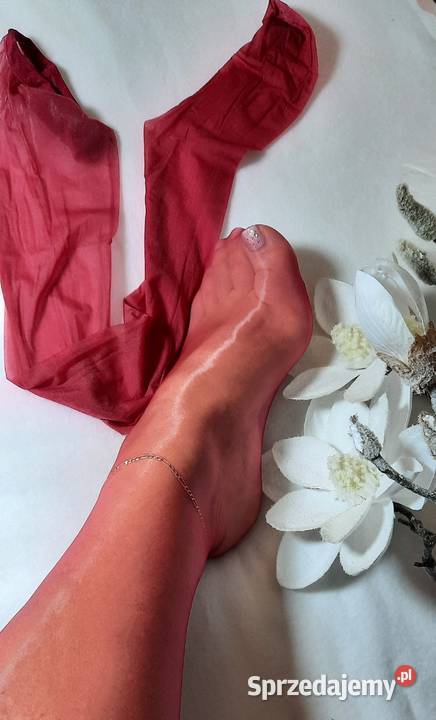 pończochy czerwone bordowe olejowe błysk do Warszawa sprzedam