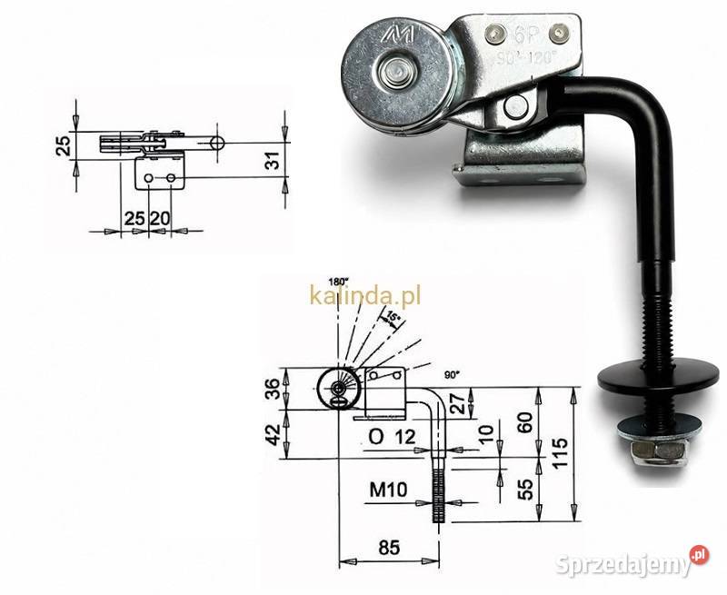 Mechanizm meblowy zagłówka 608 B czarny Kraków