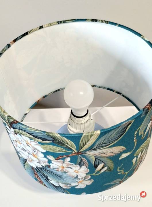 Lampa ceramiczna stołowa z abażurem z tkaniny Oświetlenie
