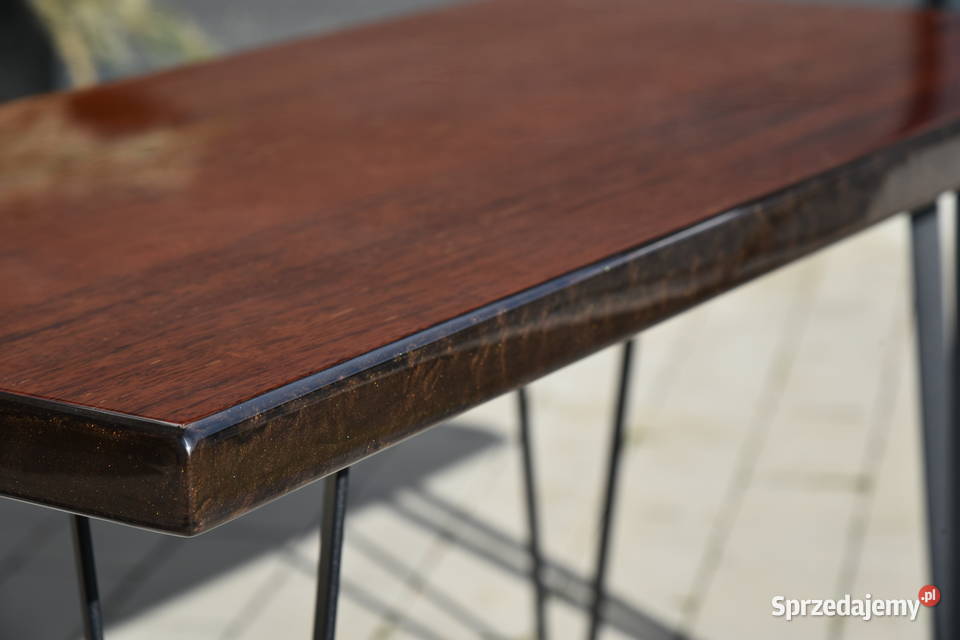 Stolik kawowy merbau coffee table epoxy 90cm Swarzędz