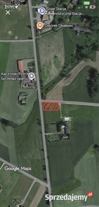 Działka budowlana Okalewo 1378m2 30m