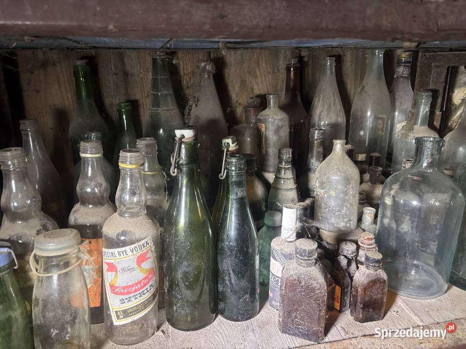 stara butelka alkocholu PRL winie wodce piwie Kosianka-Trojanówka