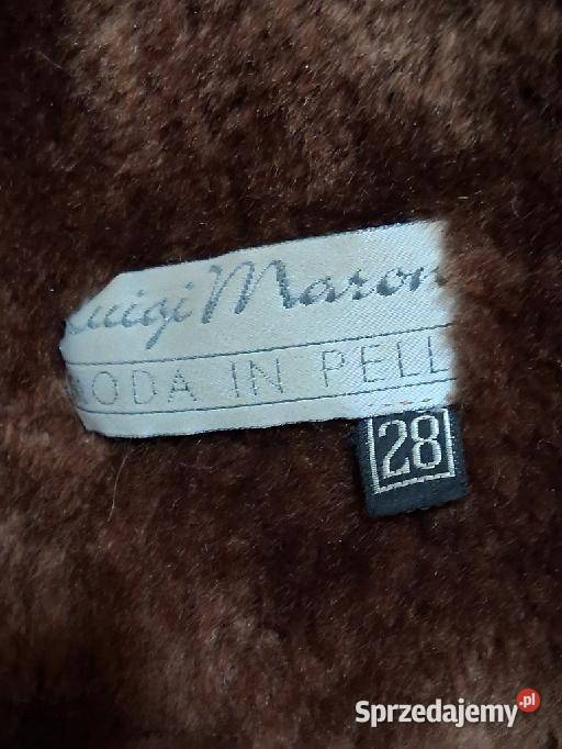 Kożuch włoski z kapturem brązowy/beżowy Kurtki i płaszcze łódzkie sprzedam
