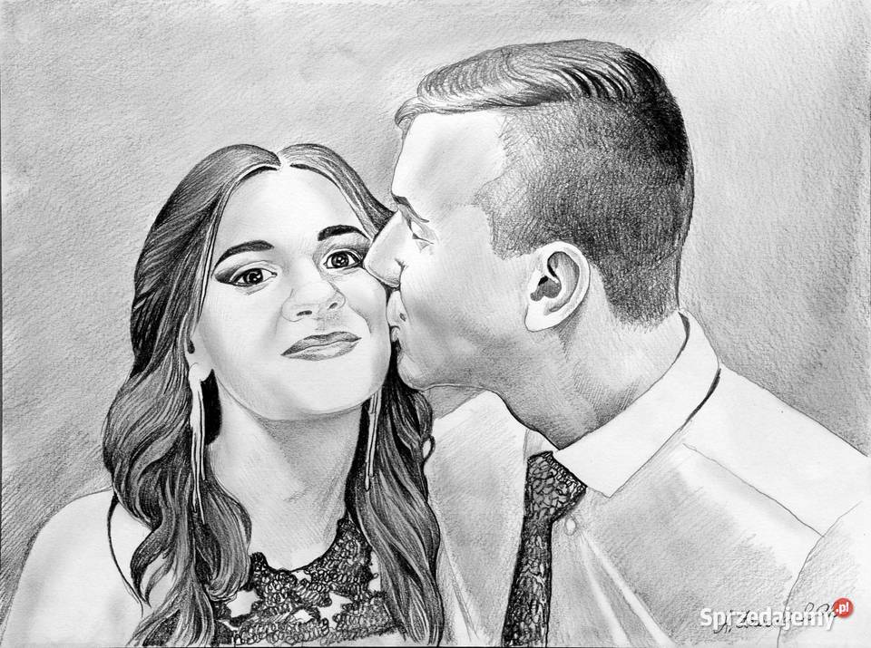 Portret na zamówienie ze zdjęć ołówkiem A3 B3 A2 Kraków