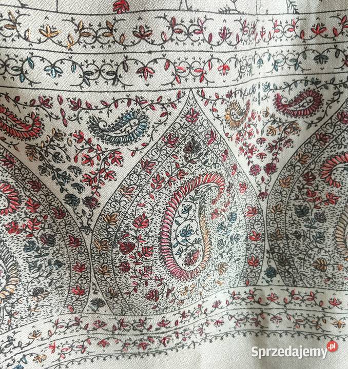 Duży szal orientalny indyjski haft paisley Szczecin