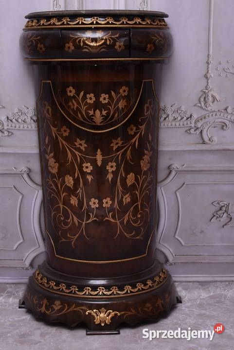 Piękna Drewniana Brzuchata Komoda Blat Marmur