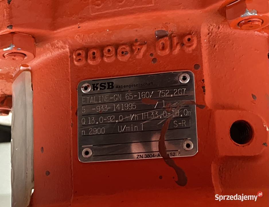 Pompa Rzędowa Jednostopniowa KSB EtalineGN 65160 Nowy Tomyśl