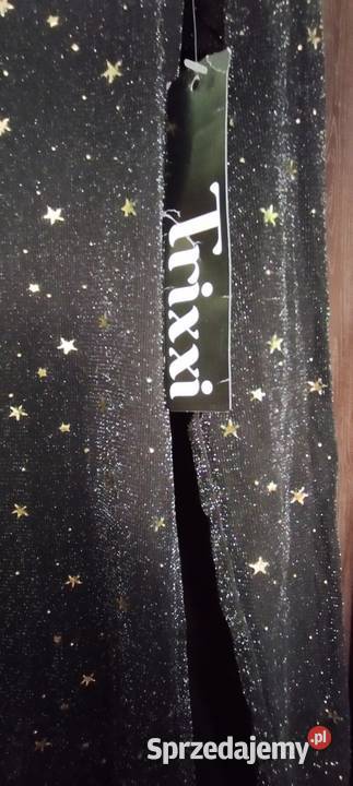 Sukienka na Sylwestra efektowna czarna brokatowa Bolesławiec