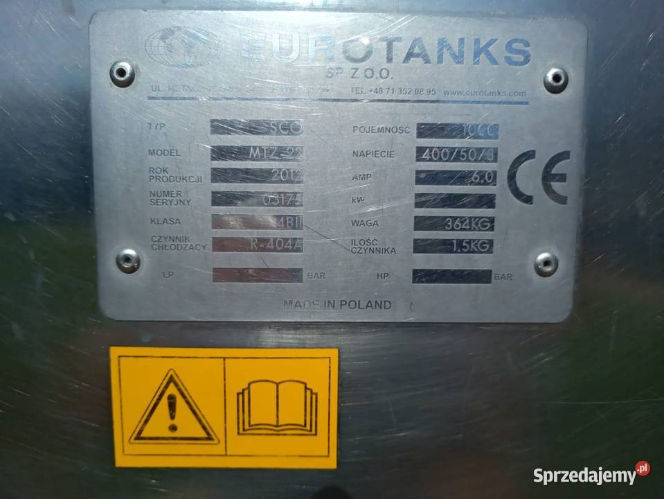 Zbiornik na mleko chłodziarka 1000 litrów sprzedam