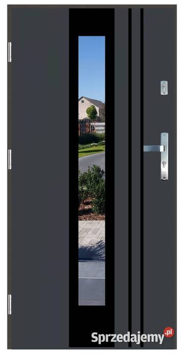 Drzwi wejściowe do domu GI15 BLACK Antracyt 90 Ciemniewo