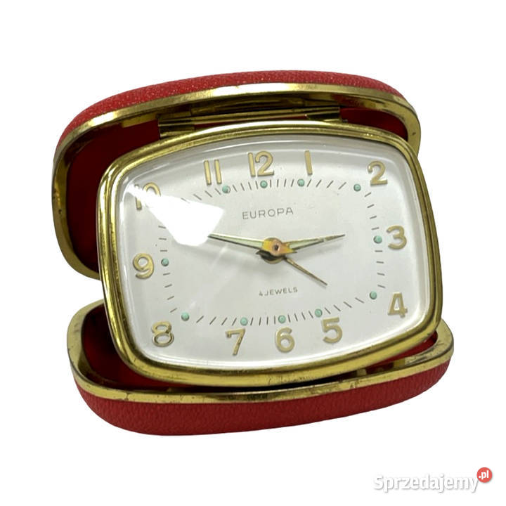 Vintage budzik podróżny EUROPA lata Warszawa