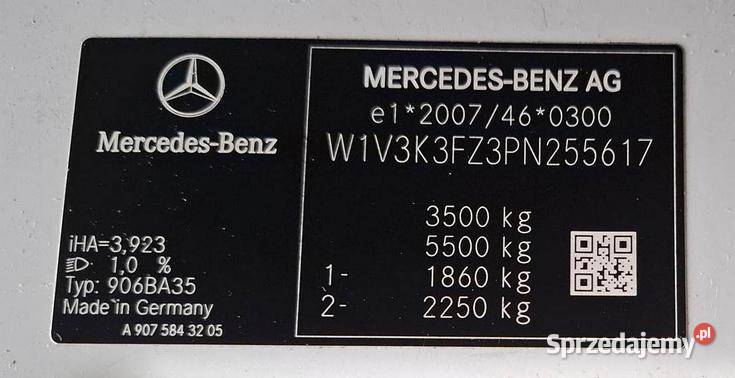 MERCEDESBENZ SPRINTER 317 CDI 2023 195000 ccm Warszawa