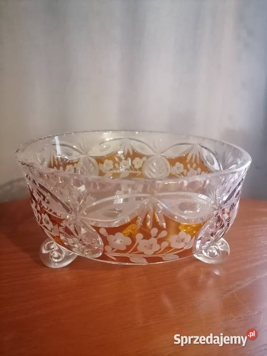 Misa Patera Kryształowa Dwukolorowa PRL Wałbrzych