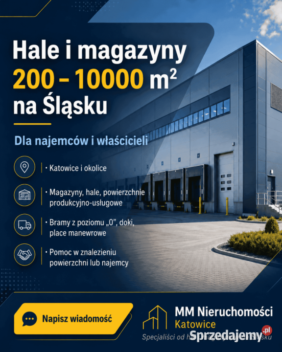 Hala warsztat magazyn z mediami i Wynajem Katowice