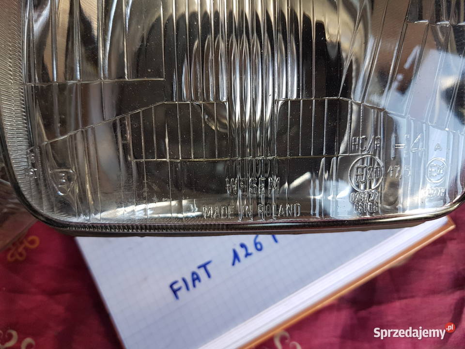 Reflektor FIAT 126P oryginał Wesem H4 osobowe Lampy przednie Biała Podlaska