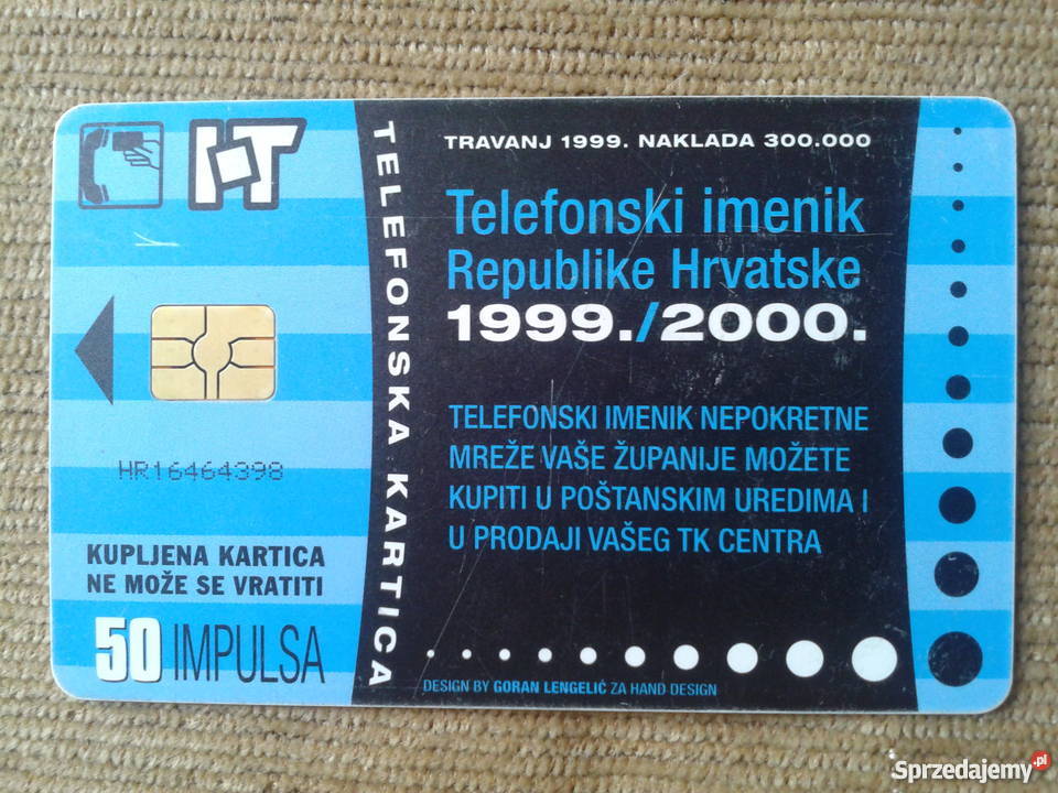 CHIPOWA KARTA TELEFONICZNA Z CHORWACJI
