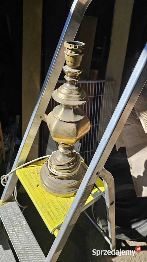 Lampa stołowa vintage ozdobna z abażurem Wałbrzych