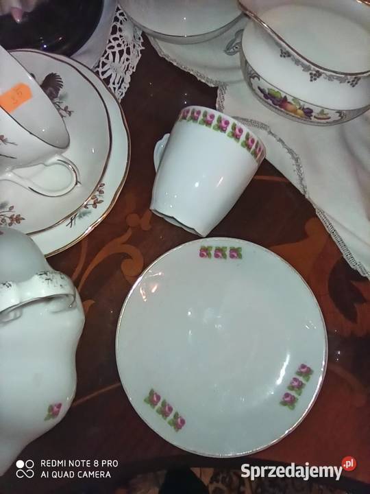 Secesja Serwis Pękaty brzuszasty Porcelana i szkło