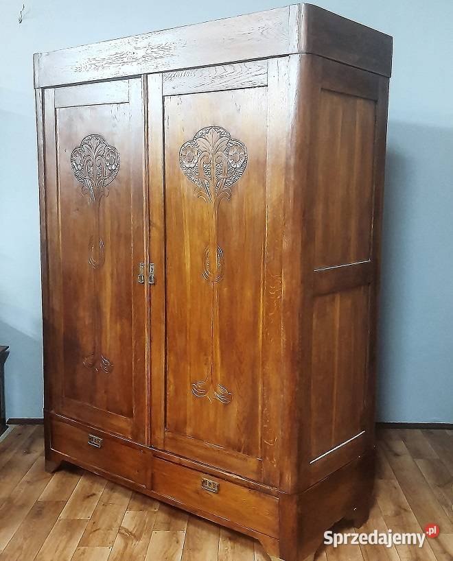 Piękna Dębowa Szafa Secesyjna AntykiMarki Marki