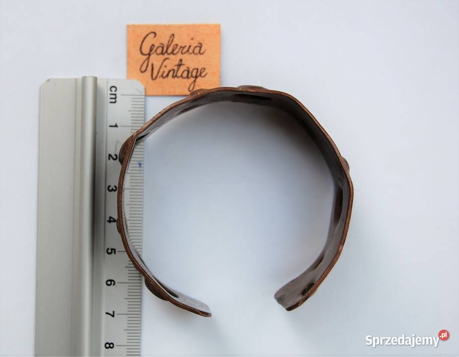 Bransoletka miedziana kuta vintage lata 70 Lublin