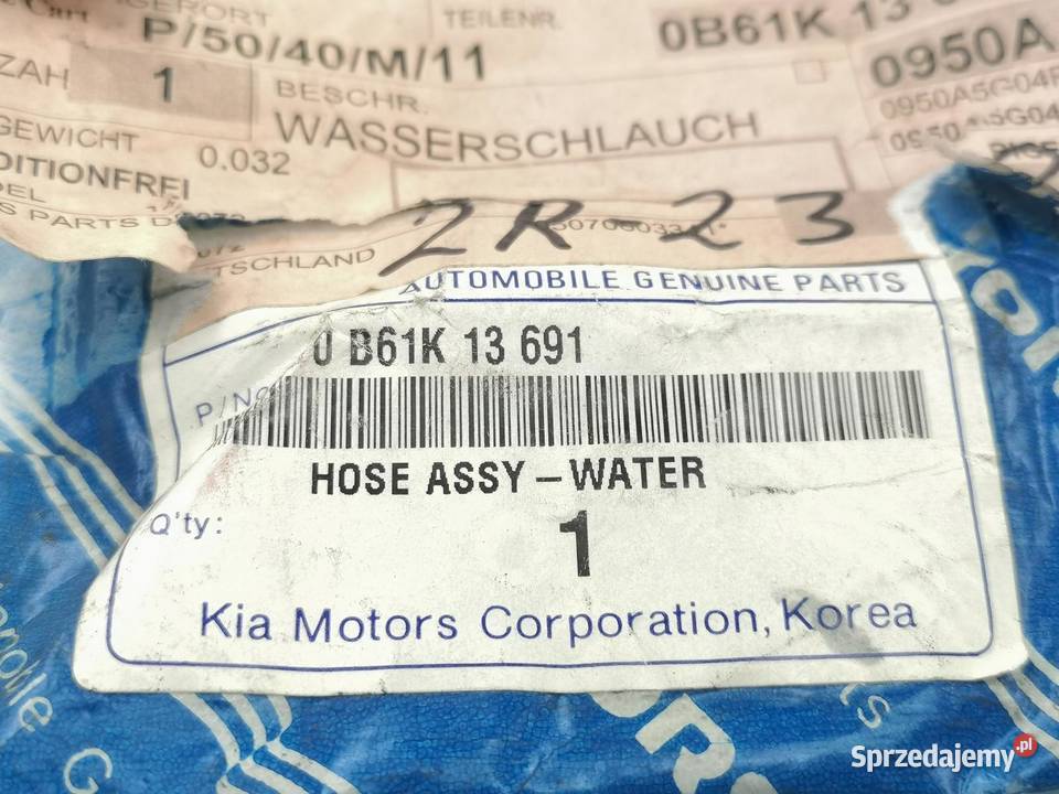 PRZEWÓD WODNY PRZEPUSTNICY KIA SEPHIA 9598 16 OE