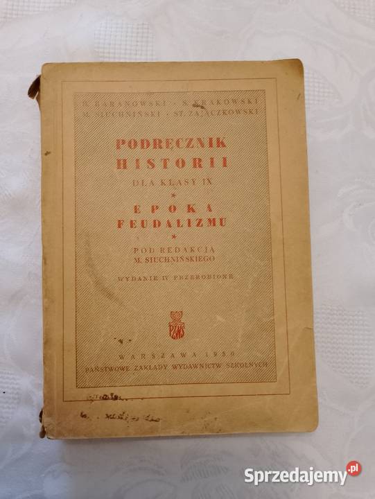 Podręcznik historii klasy IX z 1950 r EPOKA Oborniki