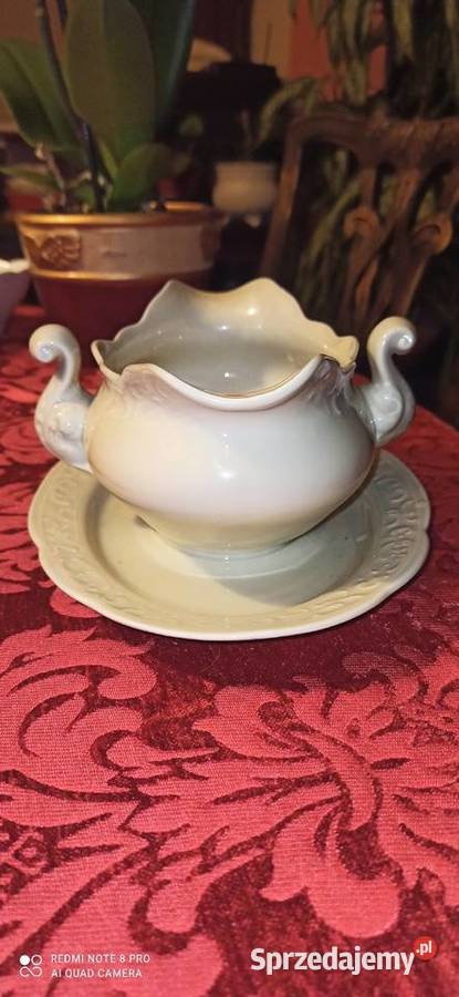 Sosjerka porcelanowa W kolorze ecru Ciekawa Gdańsk