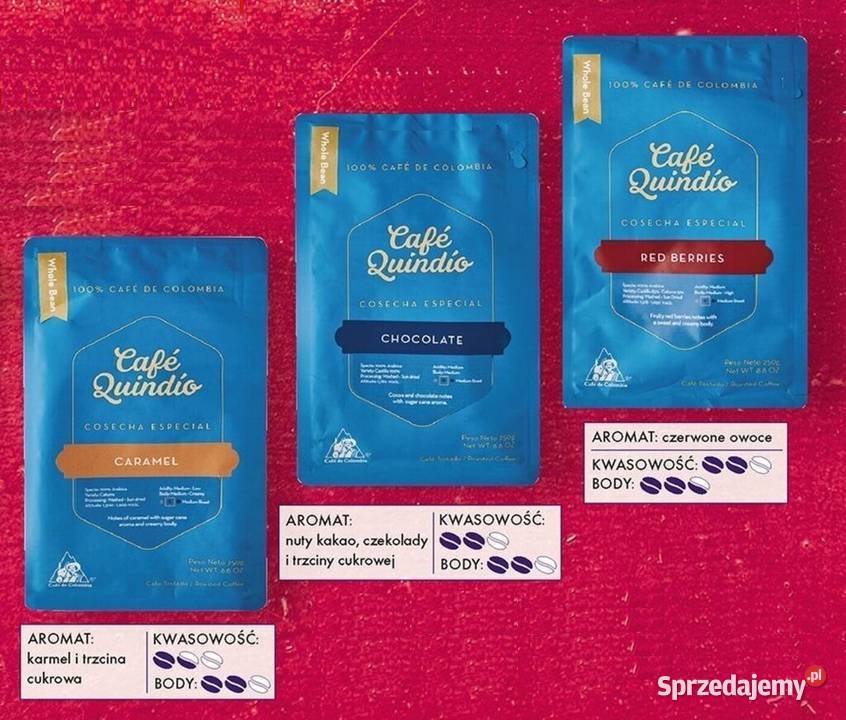 CAFE QUINDIO Kawa ziarnista z Kolumbii 250g Ziarnista Wołczyn