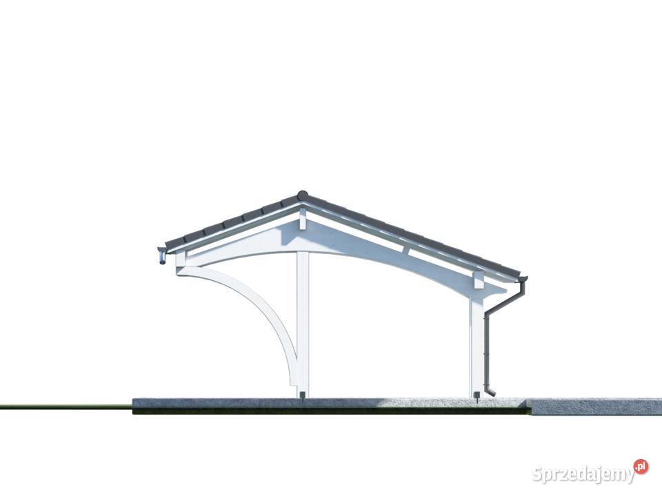 Drewniana trójstanowiskowa wiata garażowa Mrągowo