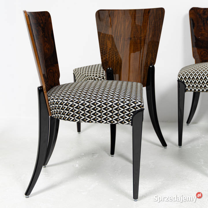 Komplet krzesła art deco modernizm H214 J wielkopolskie Łowęcin